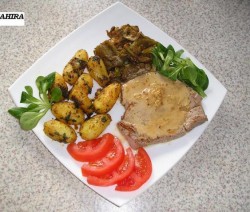 Tonijn biefstuk met tuinbonen en marokkaans gekruide aardappelen